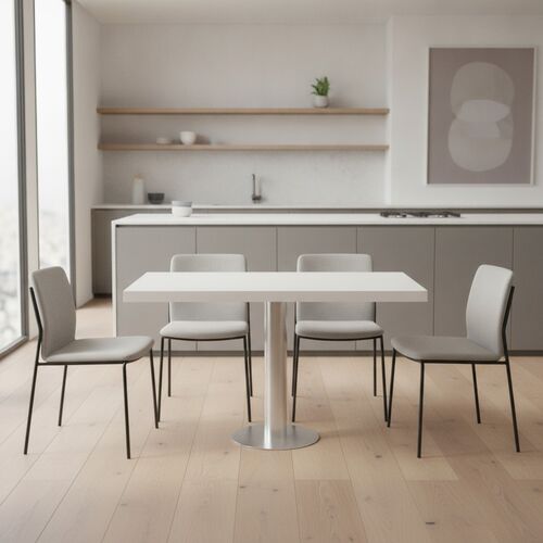 Rectangular White Top Metal Stand Table 01 3D Model