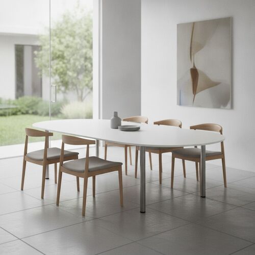 Reunion White Top Metal Stand Table 01 3D Model