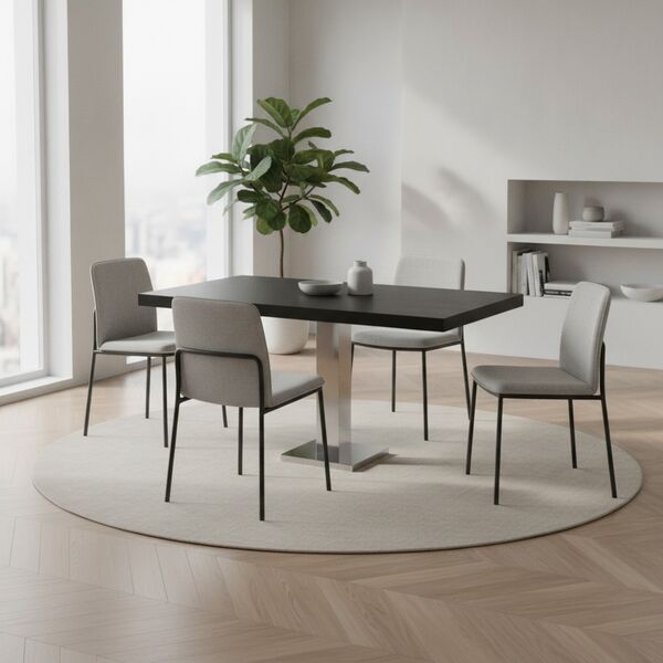 Rectangular Black Top Metal Stand Table 02 3D Model