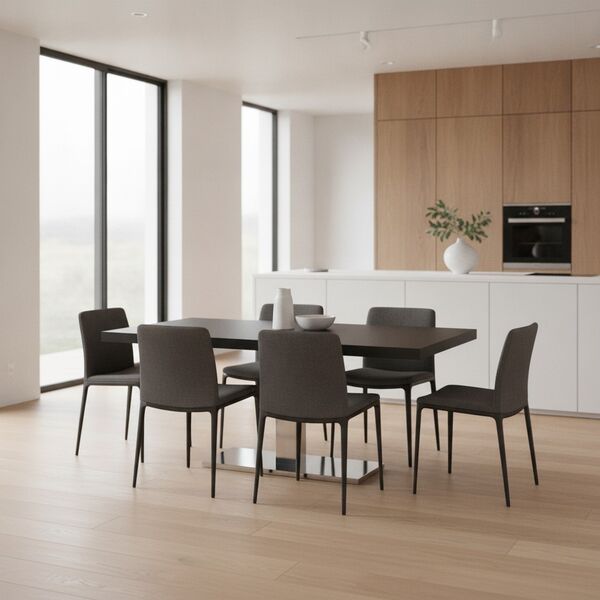Rectangular Black Top Metal Stand Table 02 - interior view 1