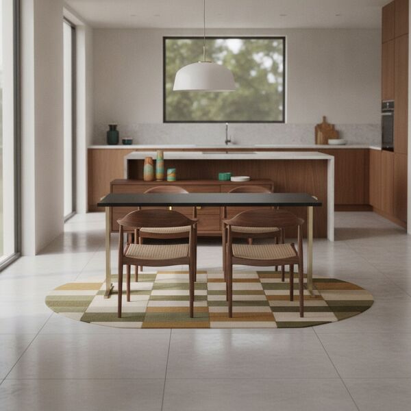Rectangular Black Top Metal Stand Table 04 - interior view 2