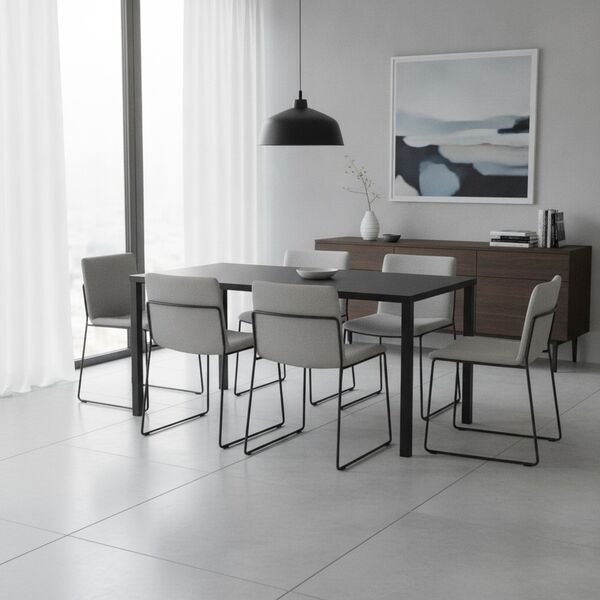 Rectangular Black Top Metal Stand Table 05 - interior view 1