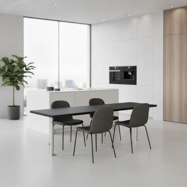 Rectangular Black Top Metal Stand Table 08 - interior view 1