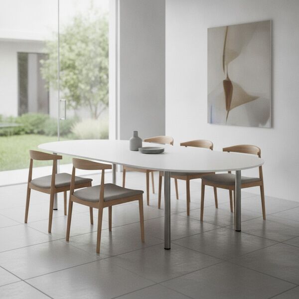 Reunion White Top Metal Stand Table 01 3D Model