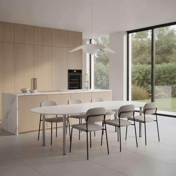 Reunion White Top Metal Stand Table 01 - interior view 1