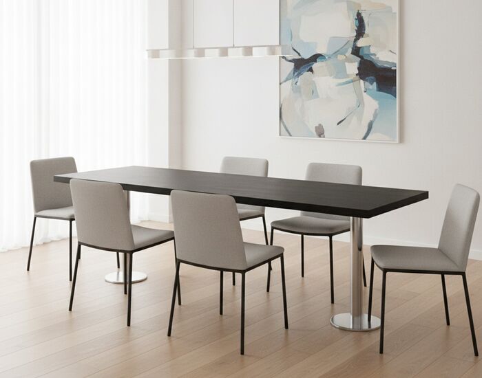 Rectangular Black Top Metal Stand Table 08 3D Model