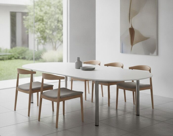 Reunion White Top Metal Stand Table 01 3D Model