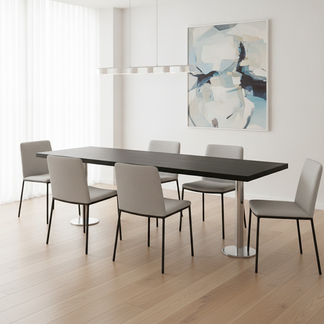 Rectangular Black Top Metal Stand Table 08 3D Model