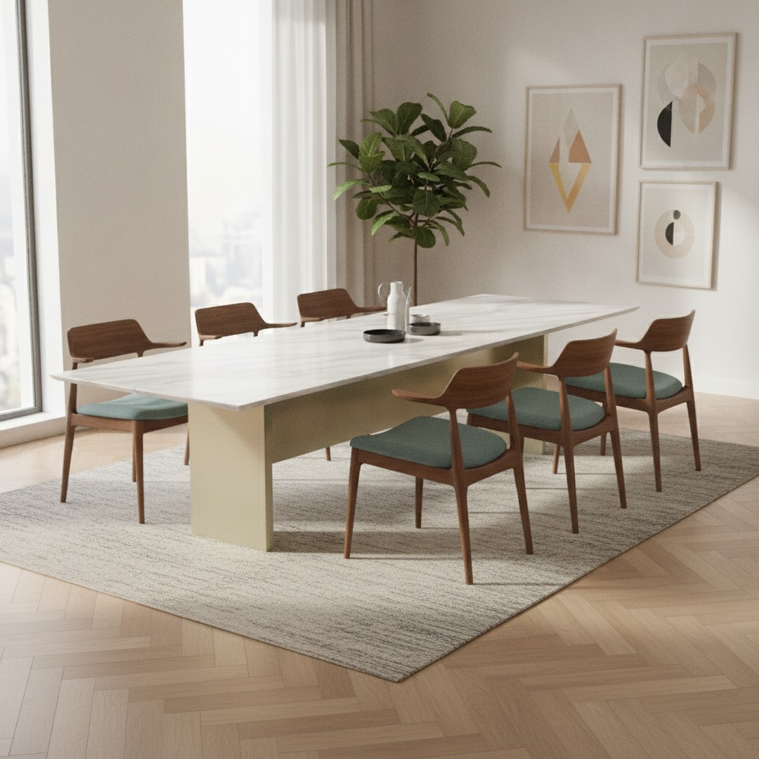 Rectangular Marble Top Metal Stand Table 09 3D Model