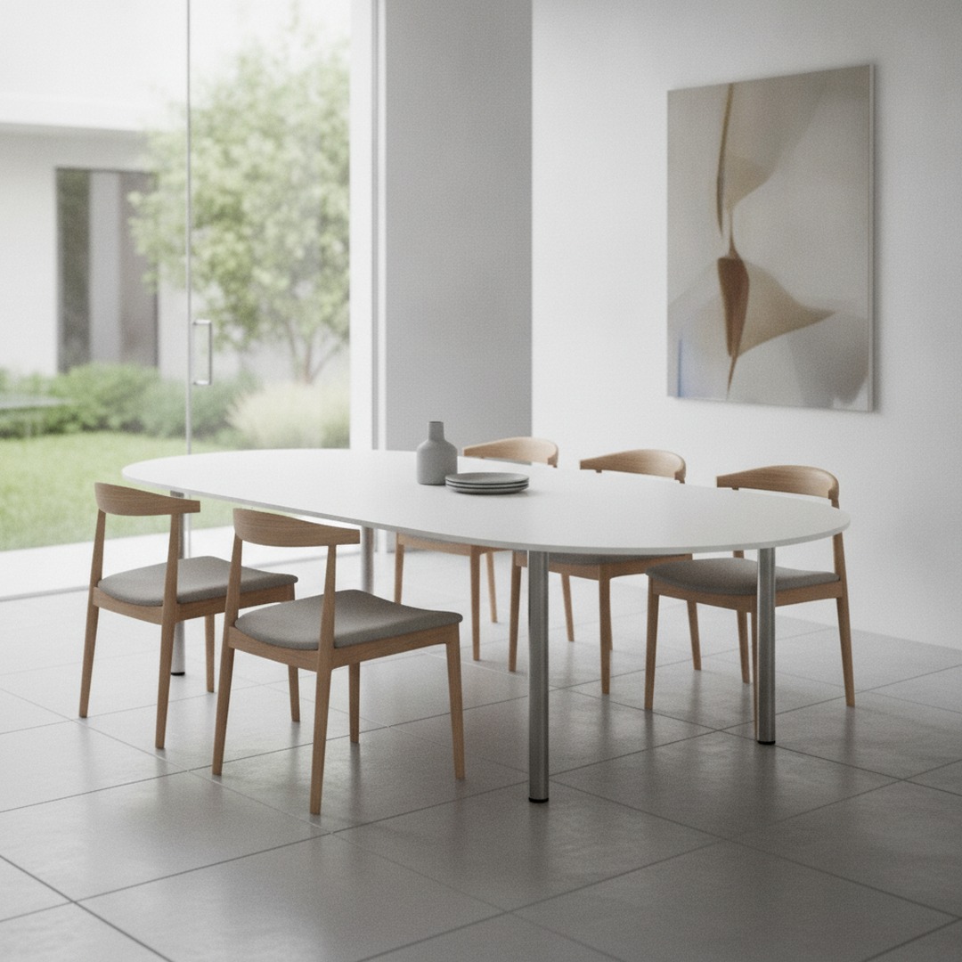 Reunion White Top Metal Stand Table 01 3D Model
