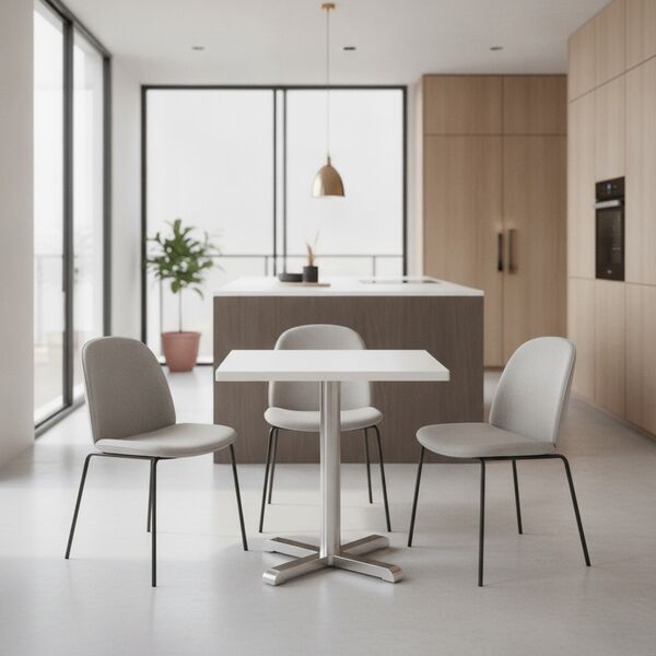 Rectangular White Top Metal Leg Table 01 - interior view 1