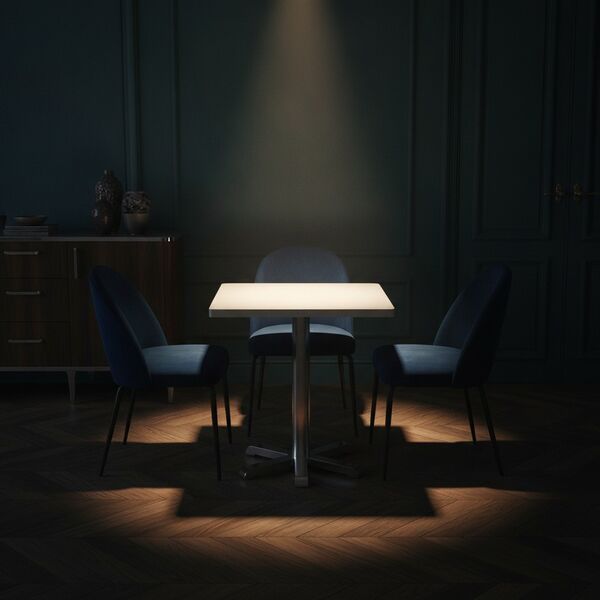 Rectangular White Top Metal Leg Table 01 - interior view 2