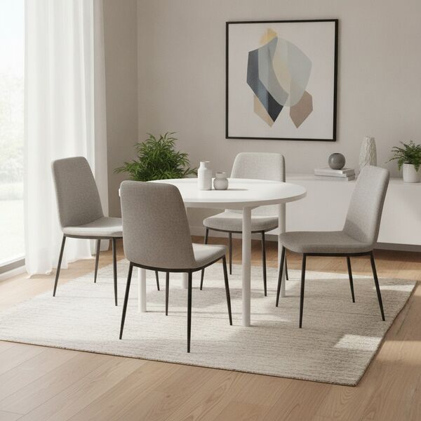 Round White Top Metal Legs Table 03 - interior view 1