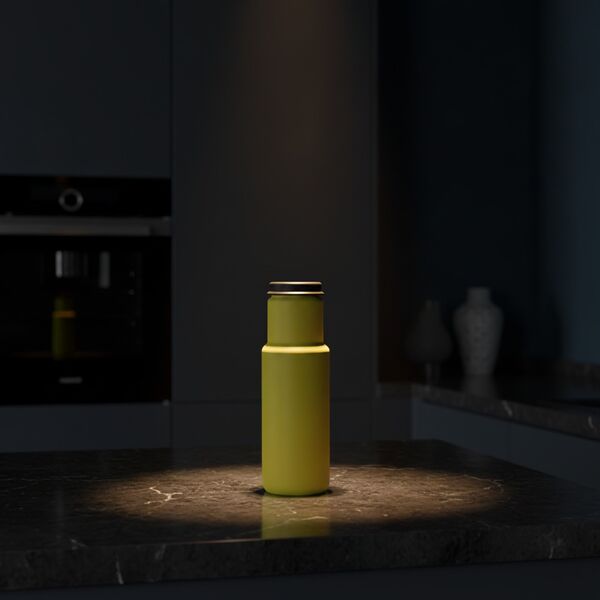 Bottle Yellow Plastic Black Cap Water 01 - interior view 2