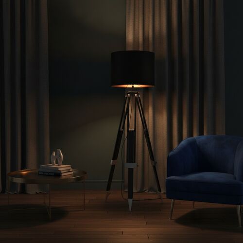 Floor Black Metal Legs Lamp 01 3D Model