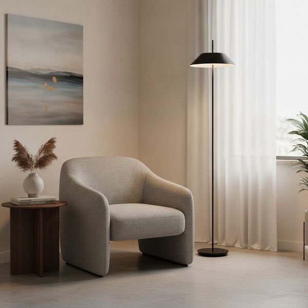 Floor Round Metal Black Lamp 04 3D Model