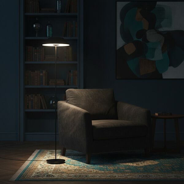 Floor Round Metal Black Lamp 04 - interior view 2