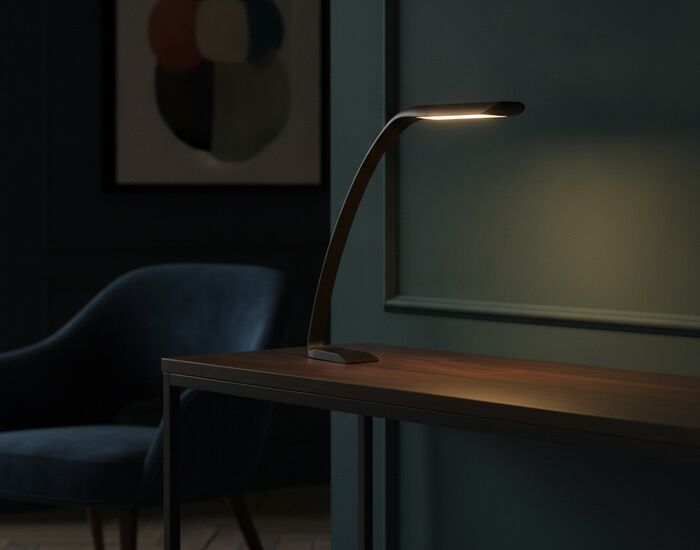Desk Black Plastic Lamp 02 3D Model