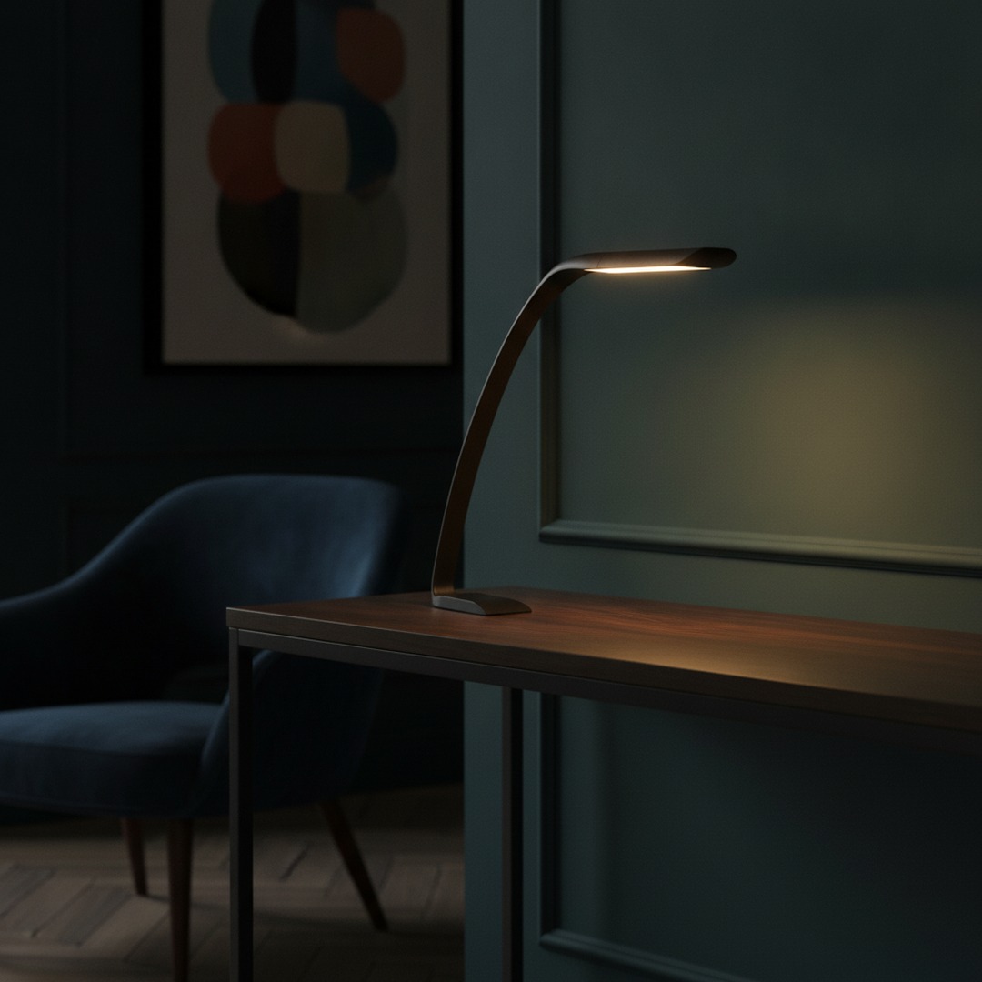 Desk Black Plastic Lamp 02 3D Model