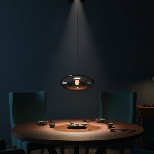 Pendant Round Black Lamp 10 3D Model