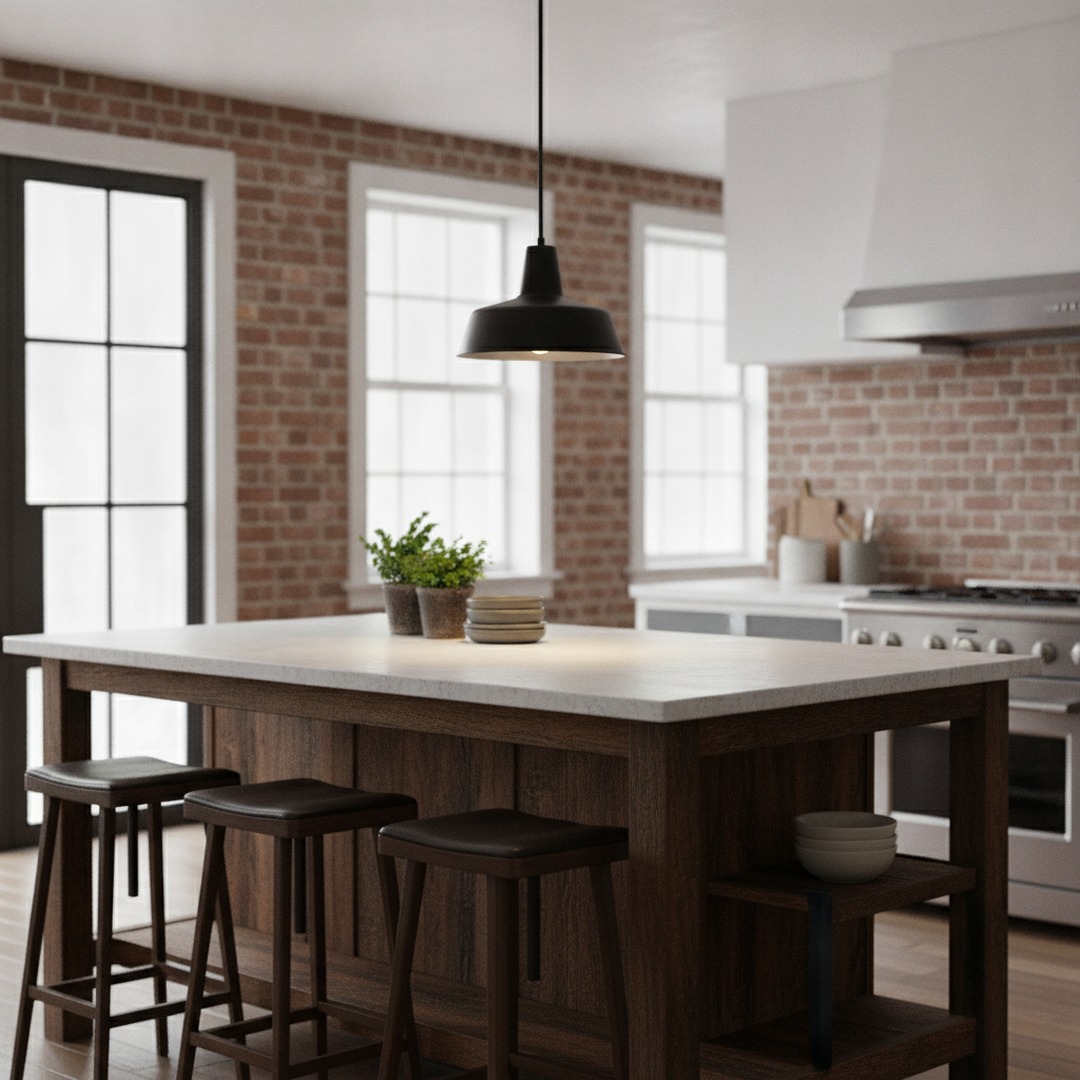 Pendant Round Black Lamp 05 3D Model